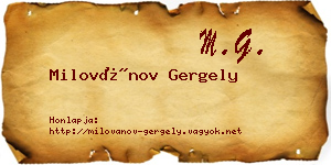 Milovánov Gergely névjegykártya